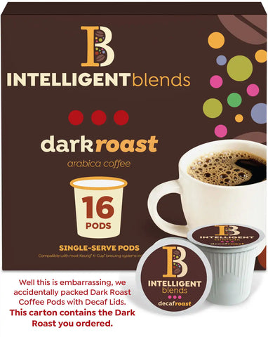 Intelligent Blends Dark Roast Incorrect Lids