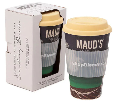 Maud's "Crashing Beans" Bamboo Travel Mug