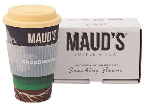Maud's "Crashing Beans" Bamboo Travel Mug