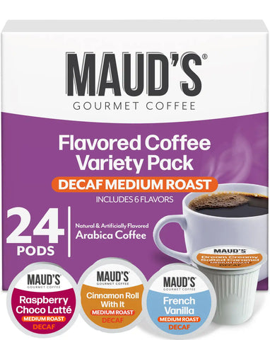 Maud's Decaf Flavored Coffee Pods Variety Pack - 24ct
