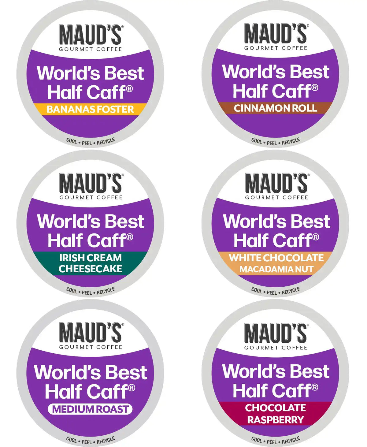 Maud's World's Best Half Caff Flavored Coffee Pods Variety Pack - 48ct