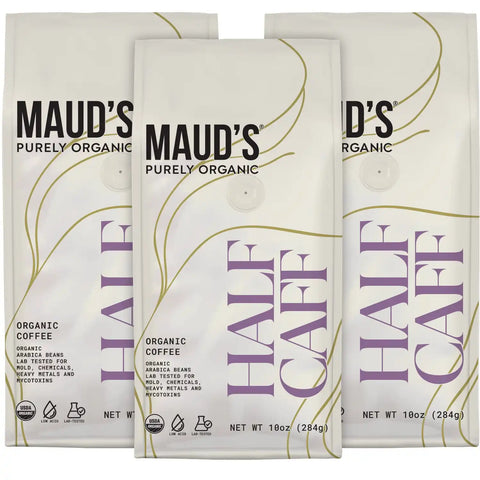 Maud's Purely Organic Half Caffeine Ground Coffee