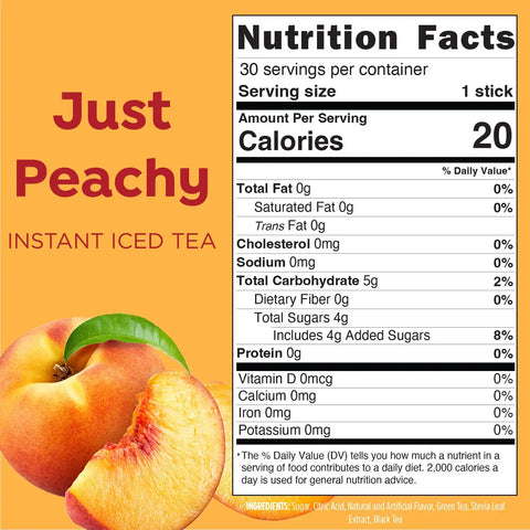 Maud's Peach Iced Tea Instant Sticks