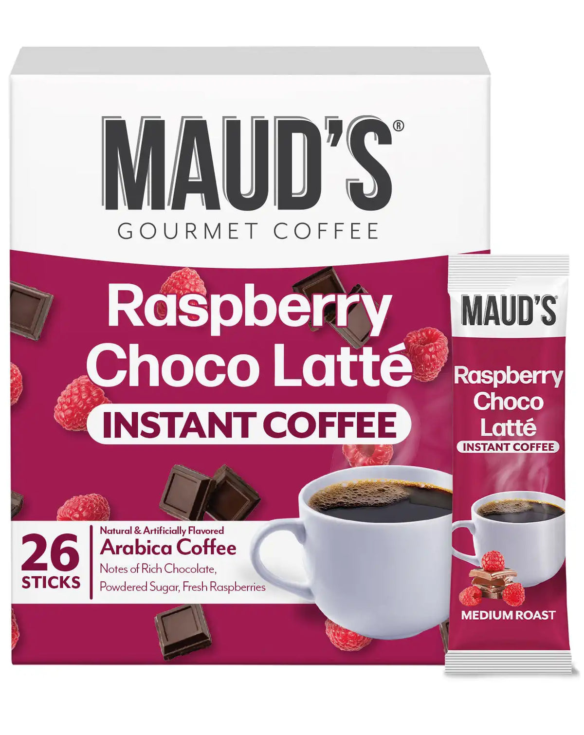 Maud's Raspberry Chocolate Coffee Instant Sticks