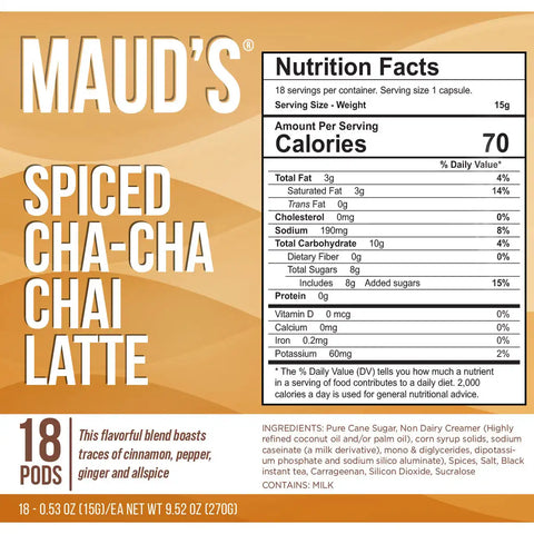 Maud's Chai Tea Latte Pods
