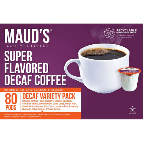 Maud's Super Flavored Decaf Coffee Pods Variety Pack - 80ct