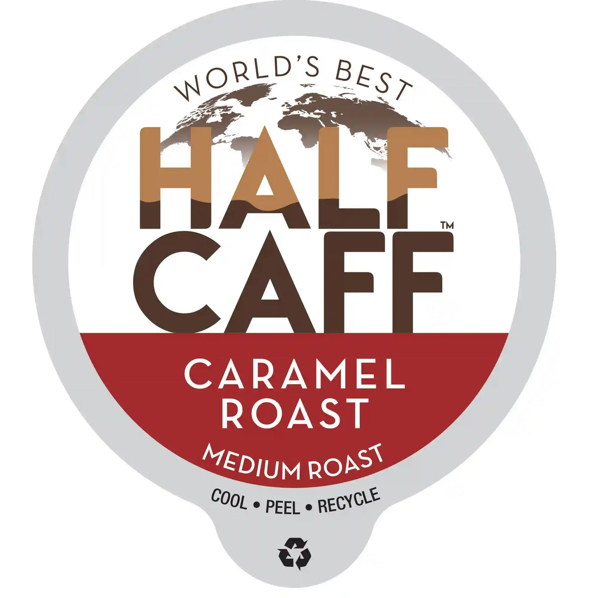 World's Best Half Caff™ Caramel Roast Flavored Coffee Pods
