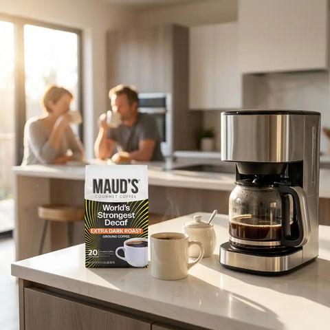 Maud's World's Strongest Decaf Dark Roast Ground Coffee